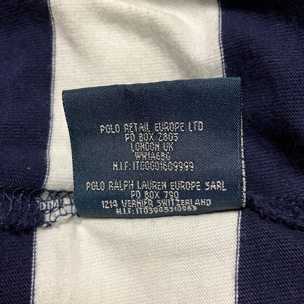 Vintage Polo Ralph Lauren Striped Rugby Boys’ Shirt, Size XL/20, Navy Blue - Picture 12 of 12